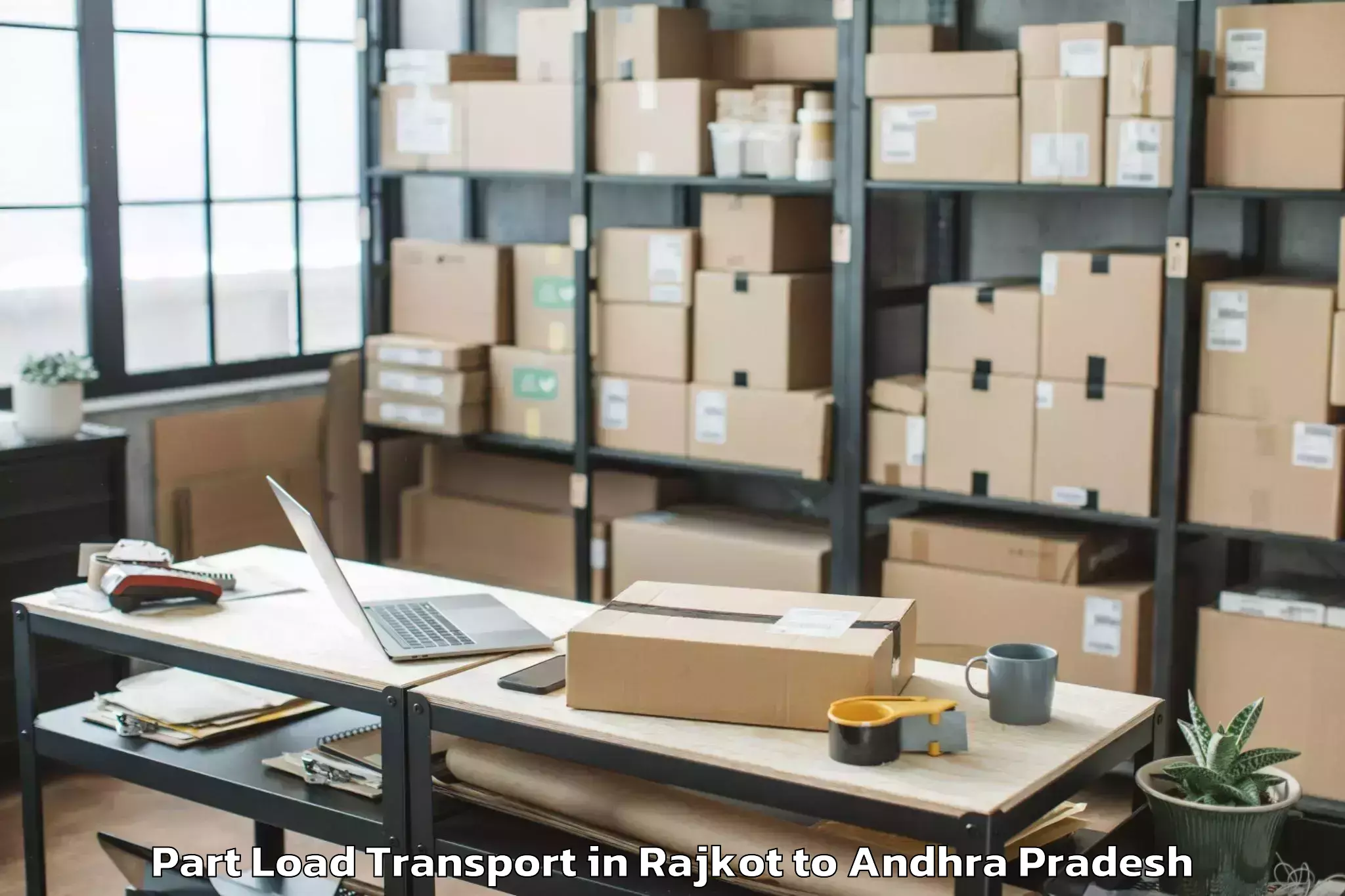 Reliable Rajkot to Uppalaguptam Part Load Transport